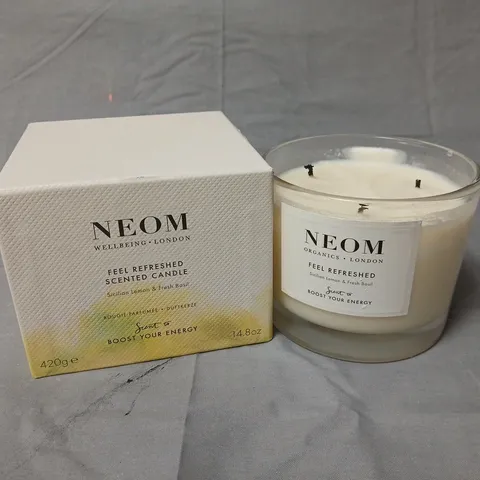 NEOM ORGANICS LONDON FEEL REFRESHED SCENTED CANDLE – 420G (BOXED)