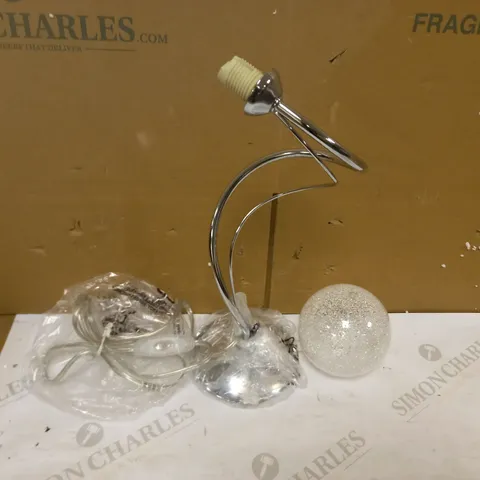 PAGAZZI VIVI TABLE LAMP - POLISHED CHROME FINISH, CRYSTAL DUST GLASS SHADE