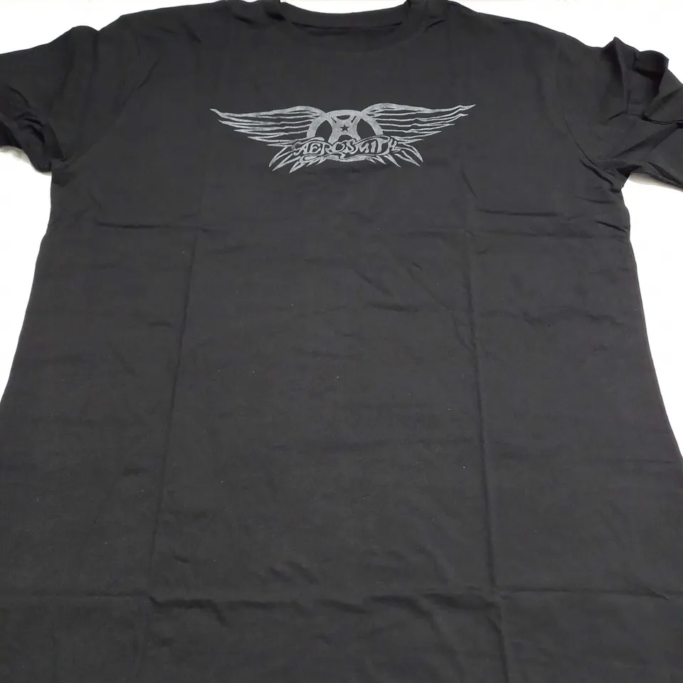 AEROSMITH CREWNECK LOGO T-SHIRT IN BLACK - XL