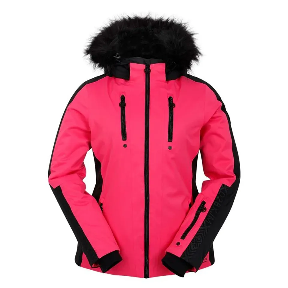 BRAND NEW DARE 2B WOMENS FRENZIED FAUX FUR HOOD SKI JACKET IN HOT PINK - SIZE 8
