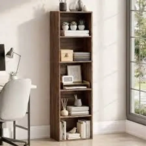 BOXED VIDA DESIGNS OXFORD 5 TIER CUBE BOOKCASE - WALNUT