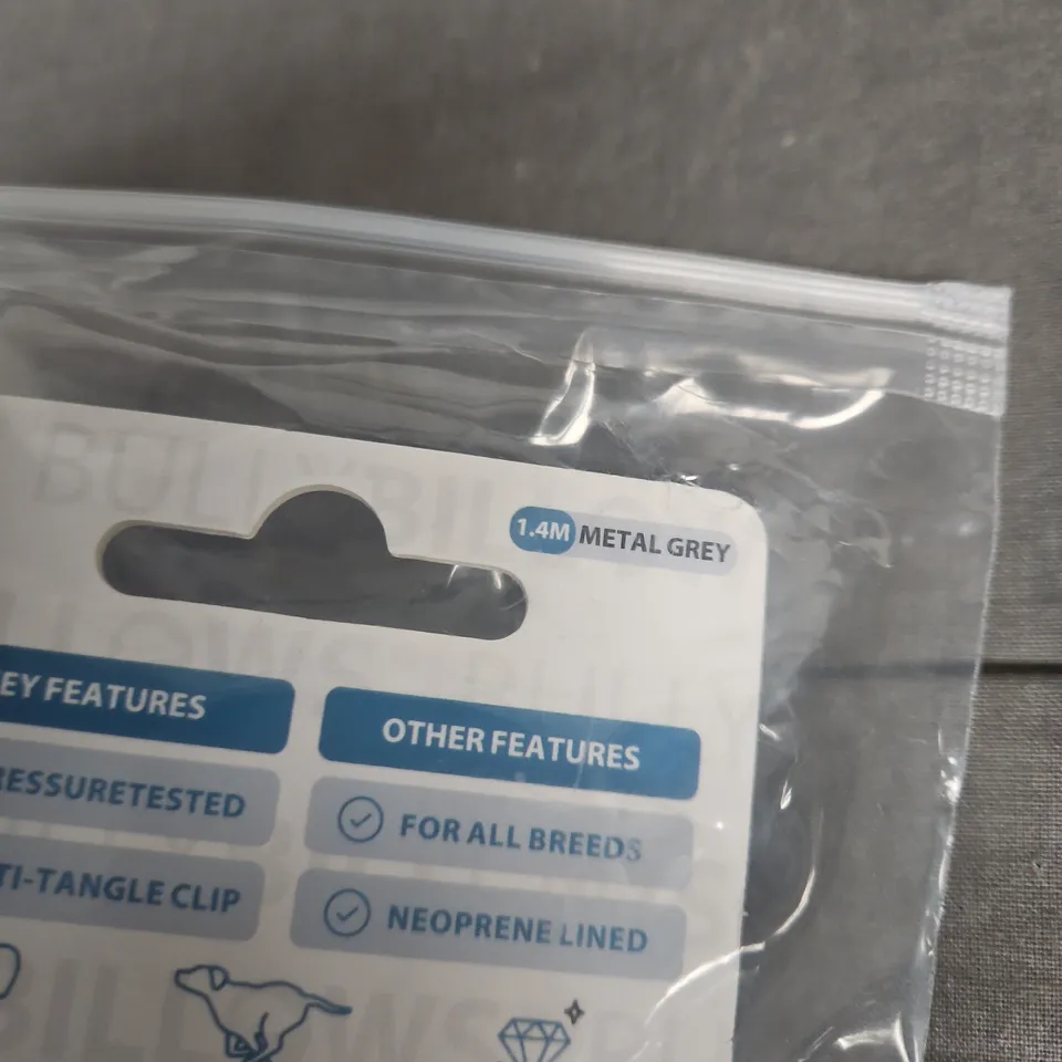 BULLY BILLOWS SWIVEL COMBAT DOG LEAD – METAL GREY, 1.4M