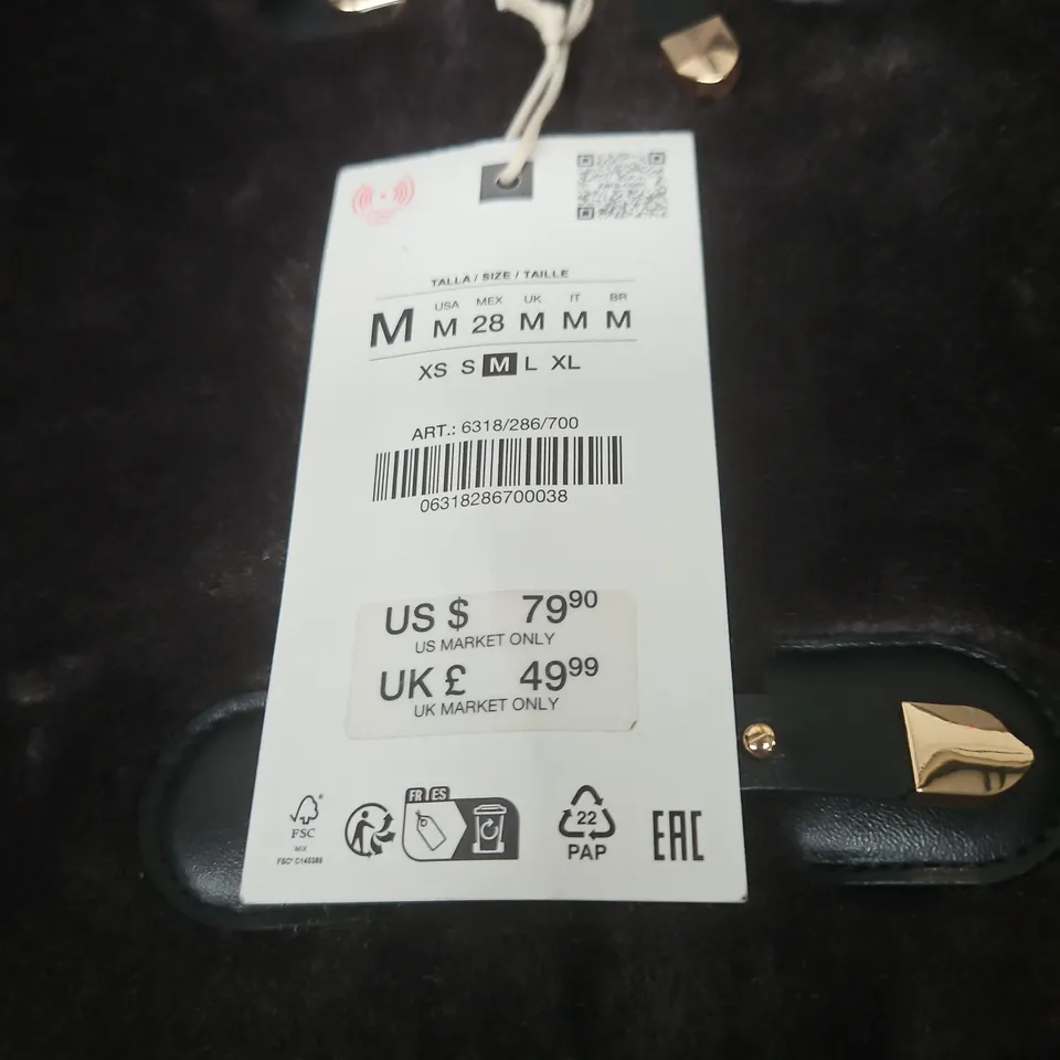 ZARA WOMEN'S DARK BROWN FAUX FUR CAPE/COAT WITH TOGGLE CLOSURES – SIZE M