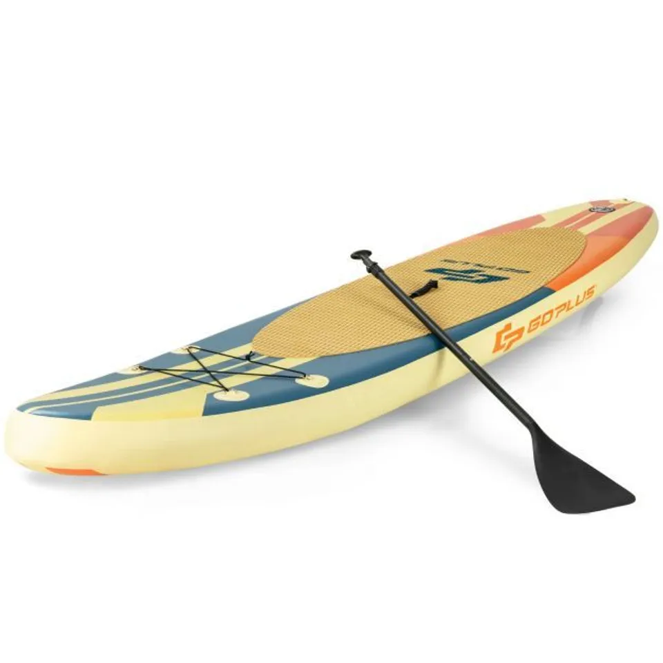 BOXED GOPLUS 10.5' INFLATABLE STAND UP PADDLE BOARD SURFBOARD W/BAG ALUMINUM PADDLE