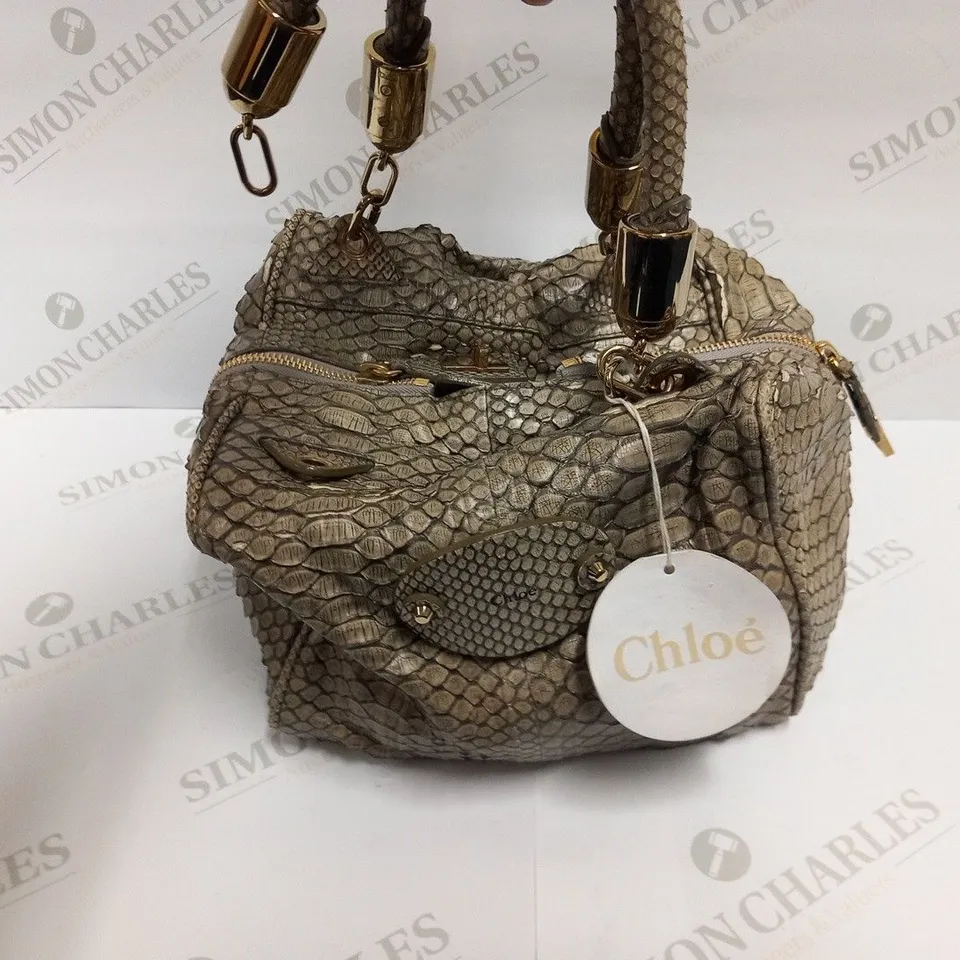 CHLOE GREY PYTHON HANDBAG