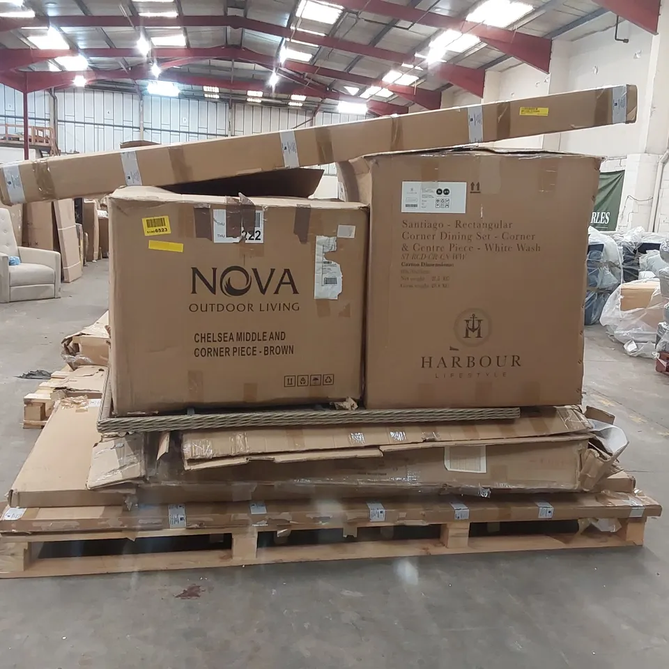 PALLET OF ASSORTED FURNITURE PARTS 