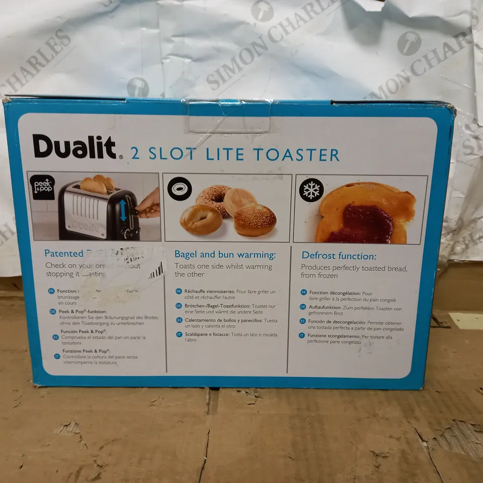 DUALIT DLT2PA 2 SLICE LITE TOASTER - CREAM & CHROME