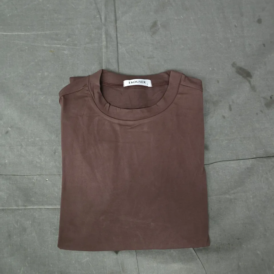 EKOUAER LONG SLEEVE TOP IN BROWN SIZE LARGE