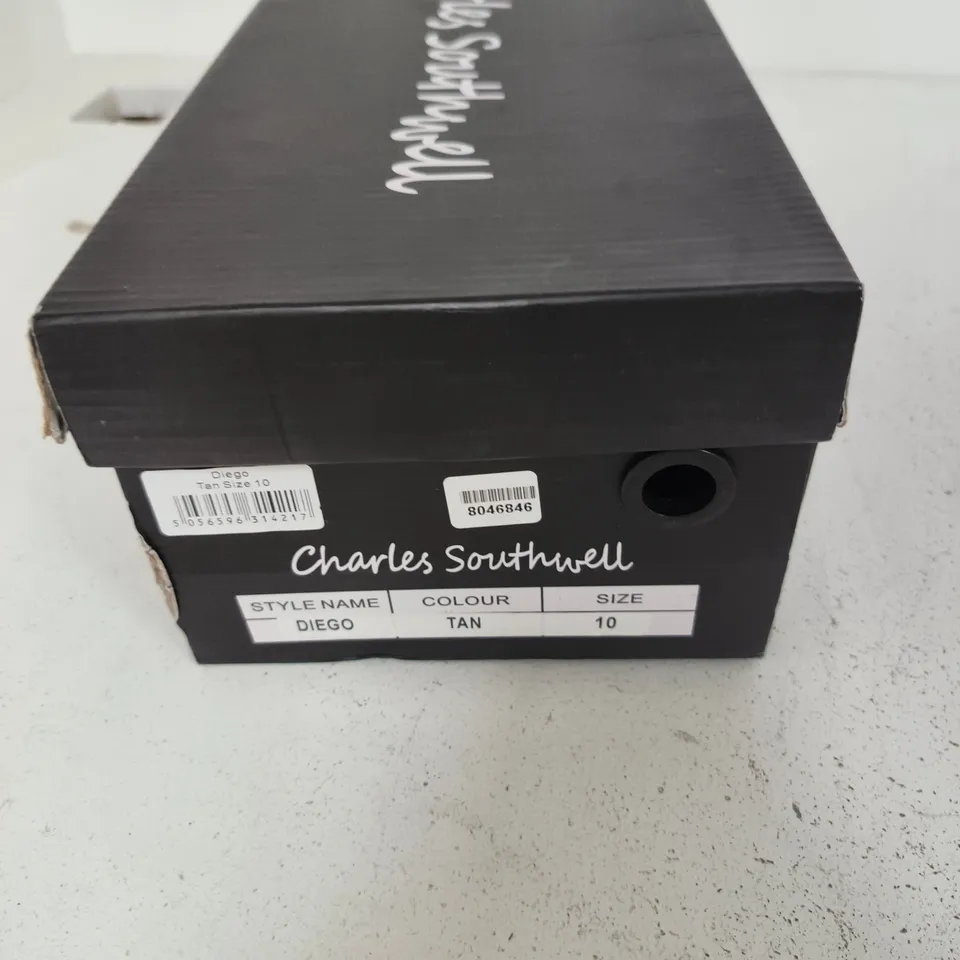 CHARLES SOUTHWELL DIEGO DERBY SHOES – TAN, UK 10 (BOXED)
