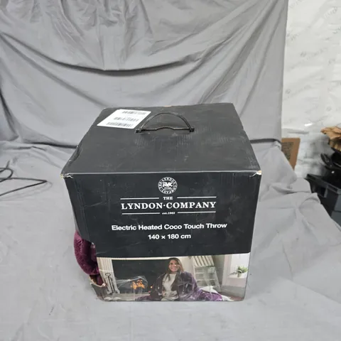 THE LYNDON COMPANY ELECTRIC HEATED COCO TOUCH THROW 140 X 180 CM