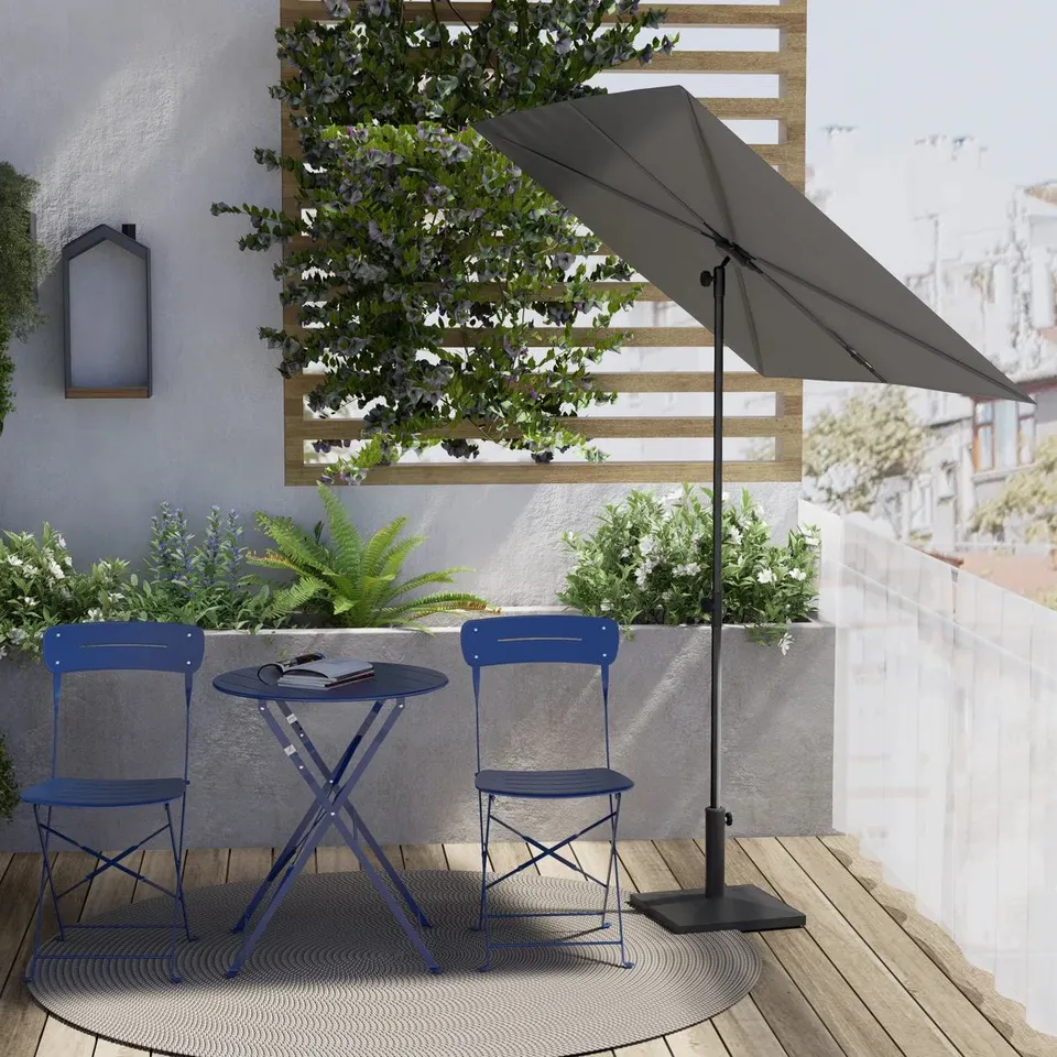 BOXED 179.7CM X 130.2CM RECTANGULAR MARKET PARASOL (1 BOX)