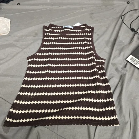 MING KNIT STRIPED SLEEVELESS DRESS, BROWN & CREAM – WOMEN'S, SIZE G (EU/US/MEX)