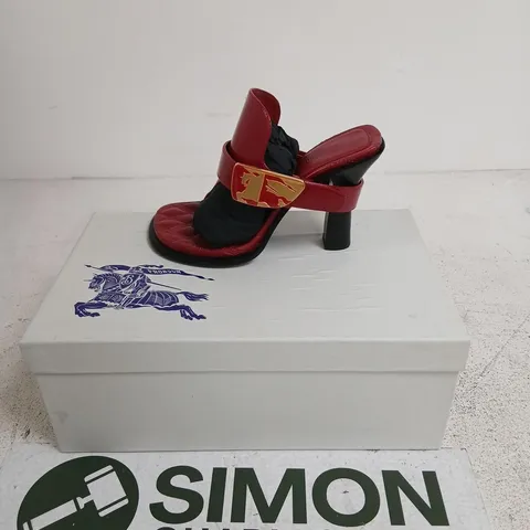BURBERRY LEATHER SANDALS ON LEATHER SOLE – RED, UK 4 (EU 37)