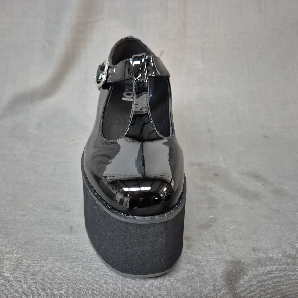 BOXED PAIR OF KOI MORENO BLACK PLATFORM MARY JANES UK SIZE 3