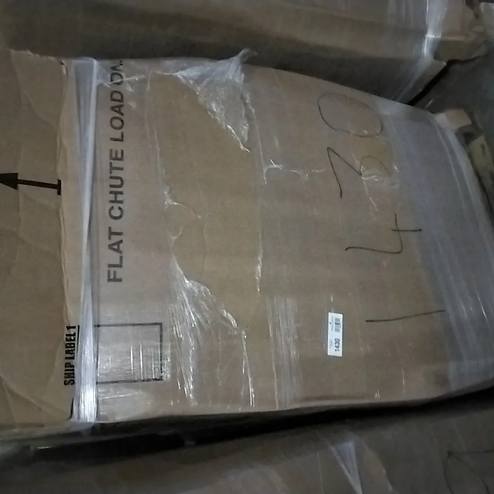 PALLET OF ASSORTED ITEMS INCLUDING RECCI BEDDING, FURWOD OFFICE STOOL, PLEASANT HOME BATH TOWEL SET, FRENESSA STAINLESS STEEL CURTAIN RAILS, VSADEY PHOTO FRAME SET