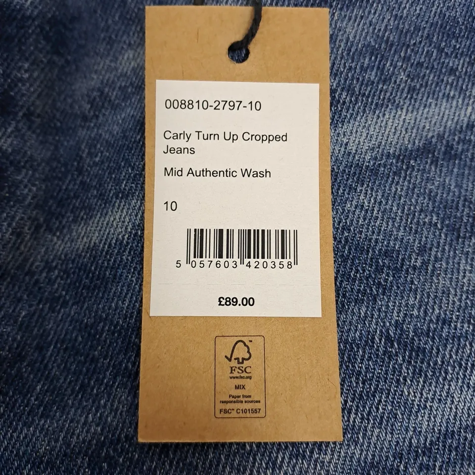 HUSH CARLY TURN UP CROPPED JEANS - 10