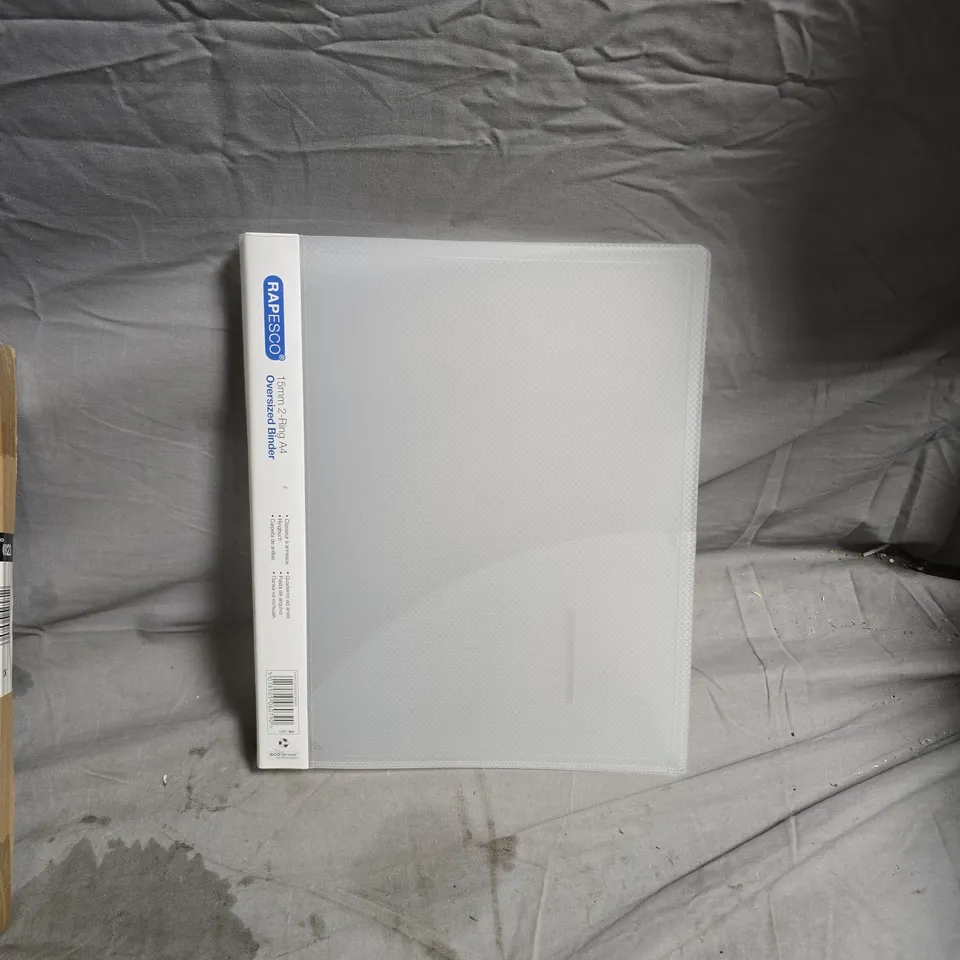 RAPESCO 15MM 2-RING OVERSIZED BINDER (A4) – APPROXIMATELY 10 PACK , CLEAR