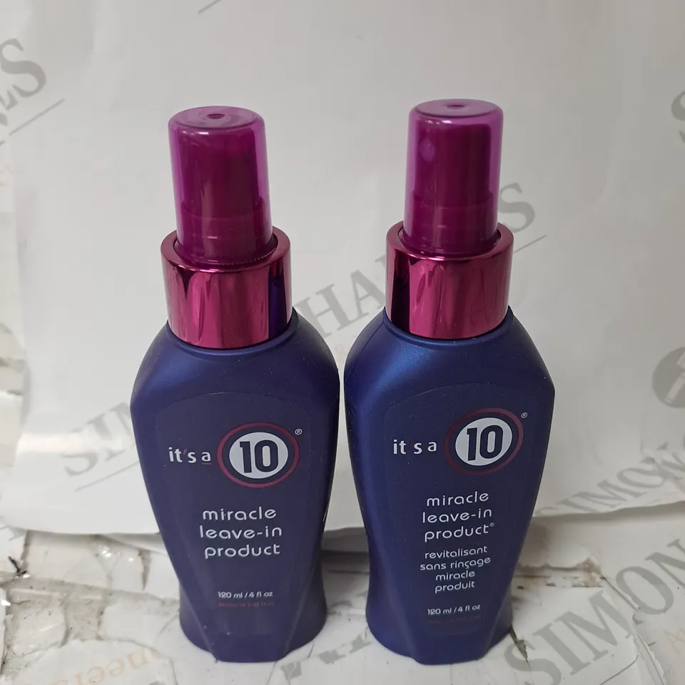 LOT OF 2 ITS A 10 MIRACLE LEAVE-IN PRODUCT 