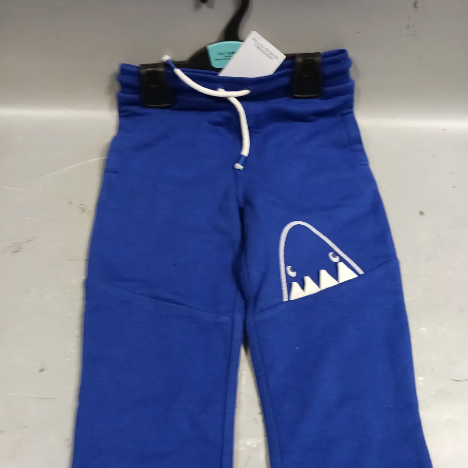 M&S SHARK PRINT NAVY DRAWSTRING PANTS - 5-6YRS