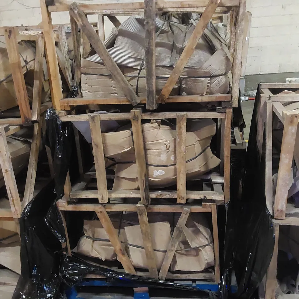 PALLET CONTAINING 3 HOMESDIRECT365 TEAK ROOT DRIFT COFFEE TABLE BASES