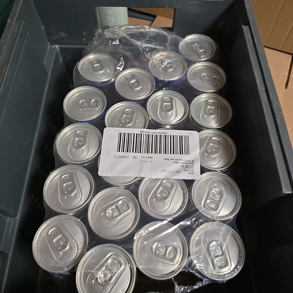 TOTE OF APPROXIMATELY 20 CANS OF RED BULL 250ML PER CAN