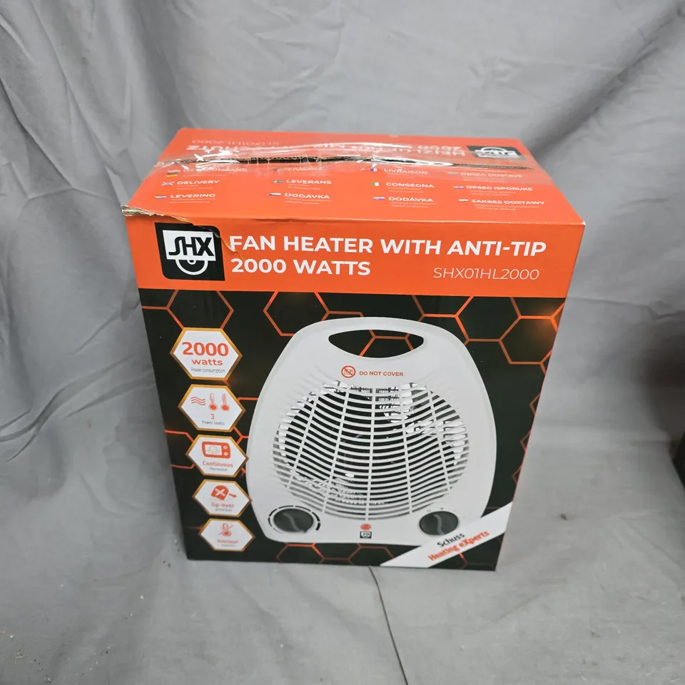 BOXED SHX FAN HEATER WITH ANTI-TIP 2000 WATTS IN WHITE (SHX01HL2000)