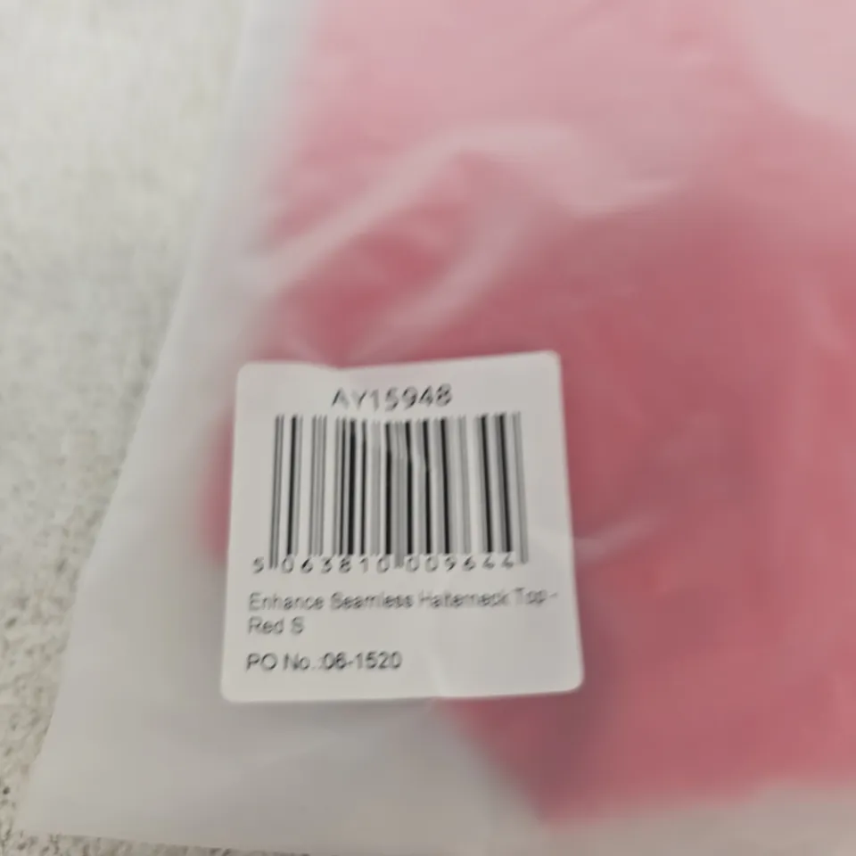 BAGGED AYBL ENHANCE SEAMLESS SPORTS TOP – RED, UK SIZE S
