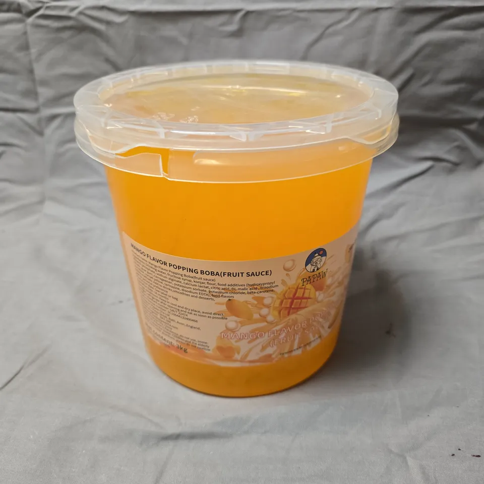 SEALED PAPAW MANGO FLAVOUR POPPING BOBA - 3KG