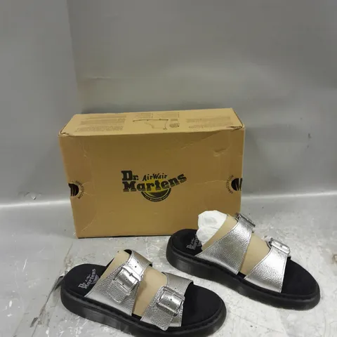 BOXED PAIR OF DR MARTENS JOSEF SILVER SANDAL UK 6.5