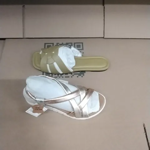 PALLET TO CONTAIN APPROXIMATELY 120  BRAND NEW DESIGNER SHOES TO INCLUDE; SANDALS, FLIP FLOPS VARIOUS COLOURS AND STYLES ETC