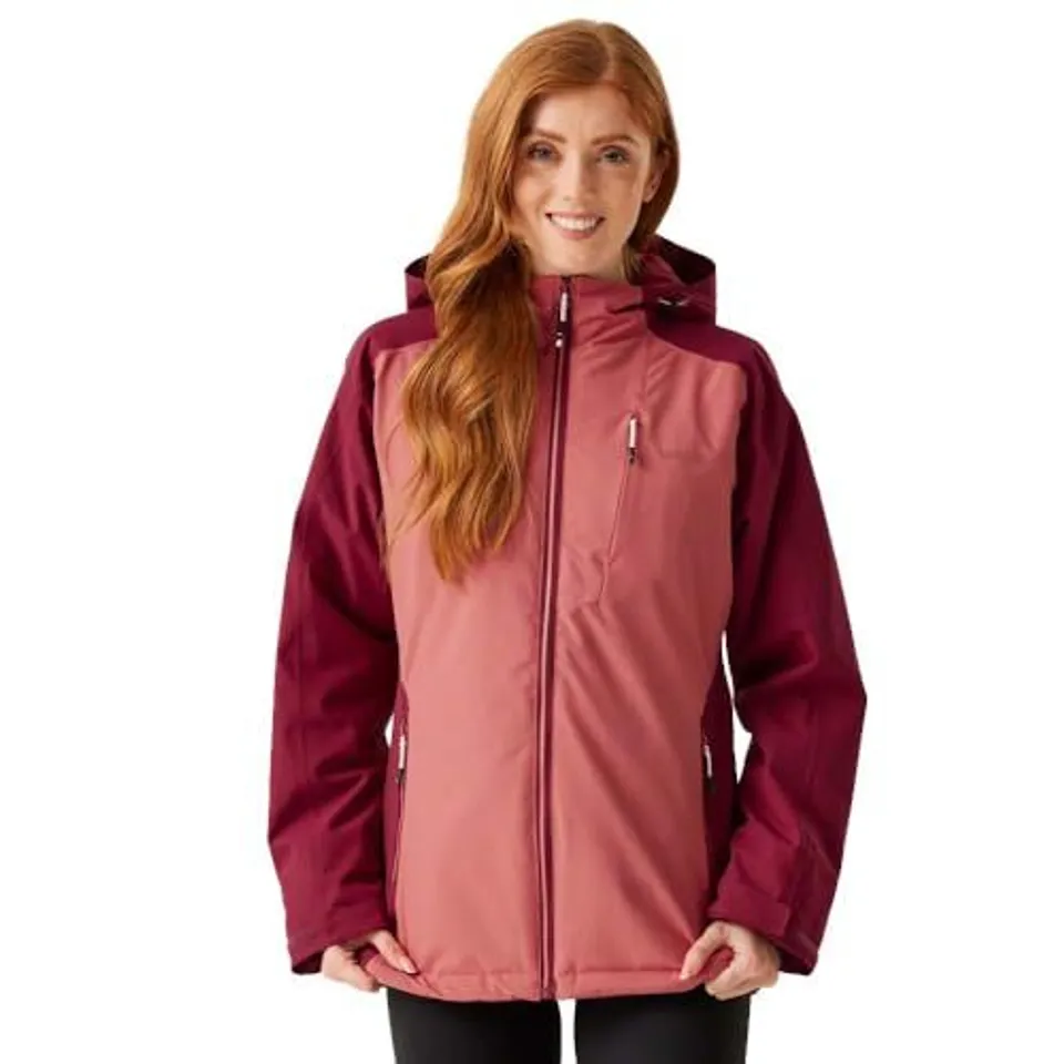 BRAND NEW REGATTA WOMENS HIGHTON STRETCH IV WATERPROOF PADDED COAT - RUMBA  / MINERAL RED  - UK SIZE 16