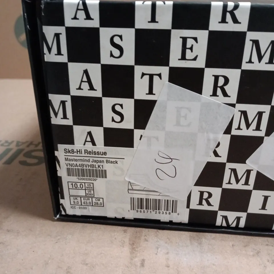 VANS SK8-HI REISSUE MASTERMIND JAPAN BLACK HIGH-TOP TRAINERS – UK 9