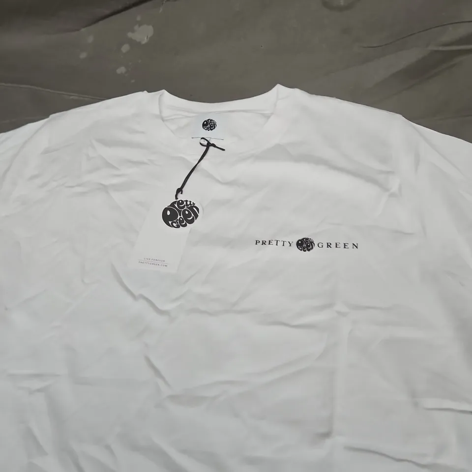 PRETTY GREEN NIMBUS TEE – WHITE, UK L