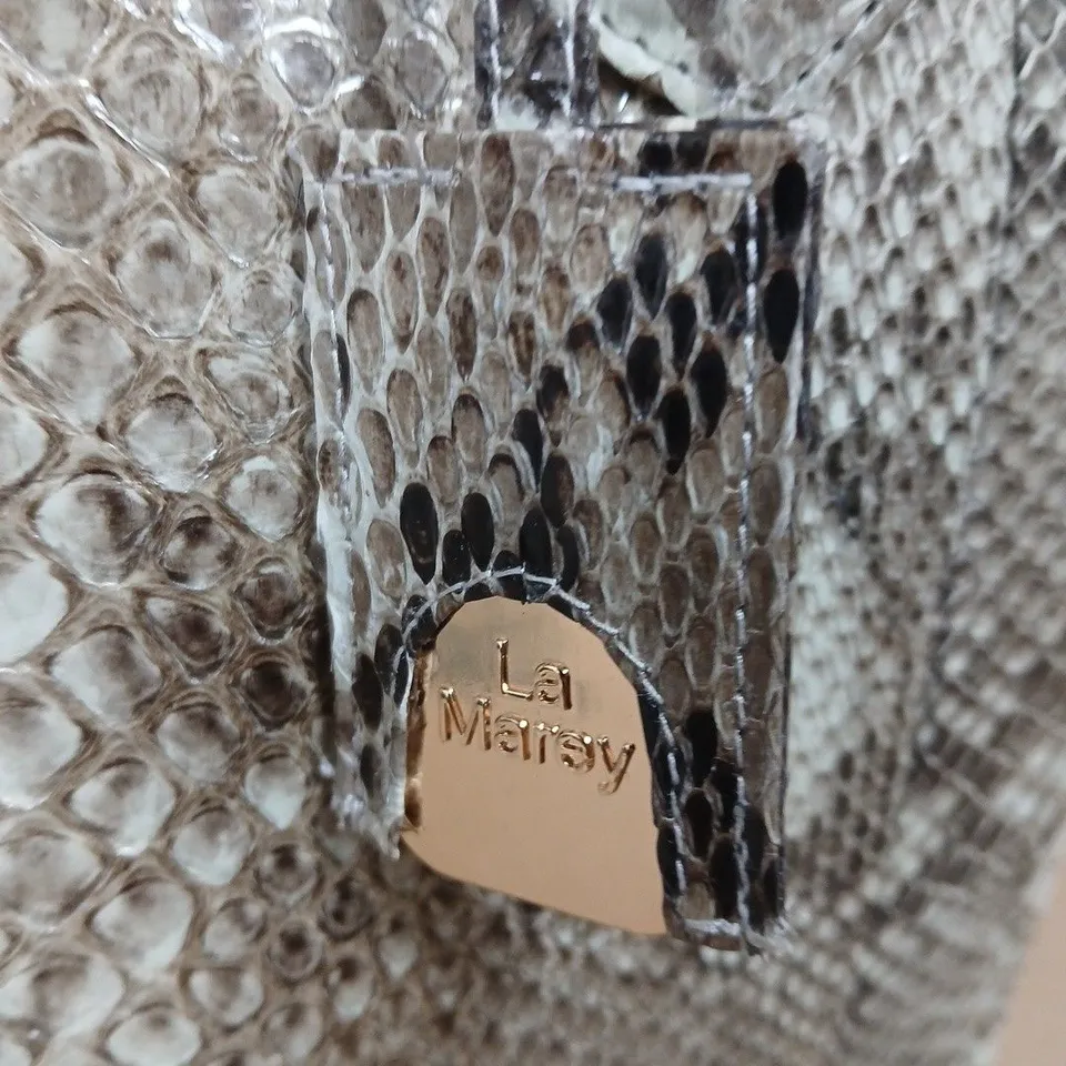 LA MAREY SNAKESKIN LEATHER TOTE BAG