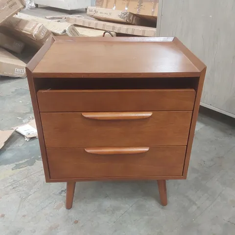 FLORRIE MID-CENTURY BEDSIDE TABLE WITH CHARGING STATION