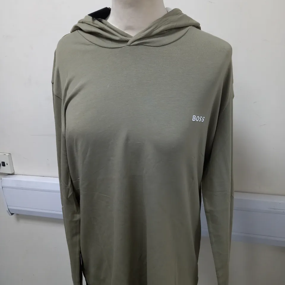 HUGO BOSS LONG SLEEVED HOODED SHIRT SIZE M