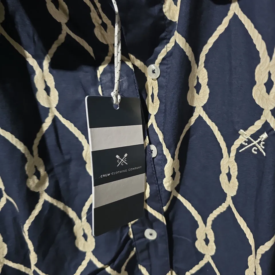 CREW CLOTHING COMPANY NAVY ROPE PRINT SHIRT DRESS – UK 12