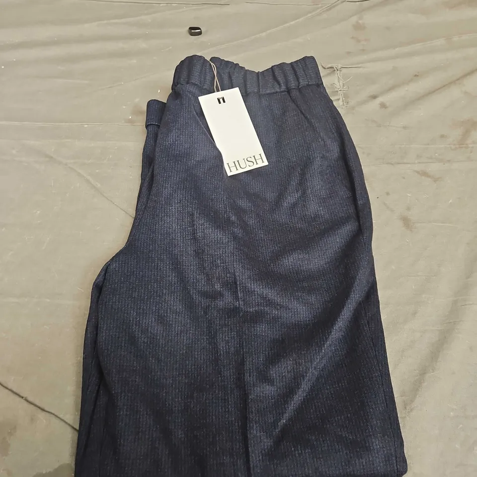 HUSH ELIZ SLIM WOOL BLEND CHECK TROUSERS - SIZE 14