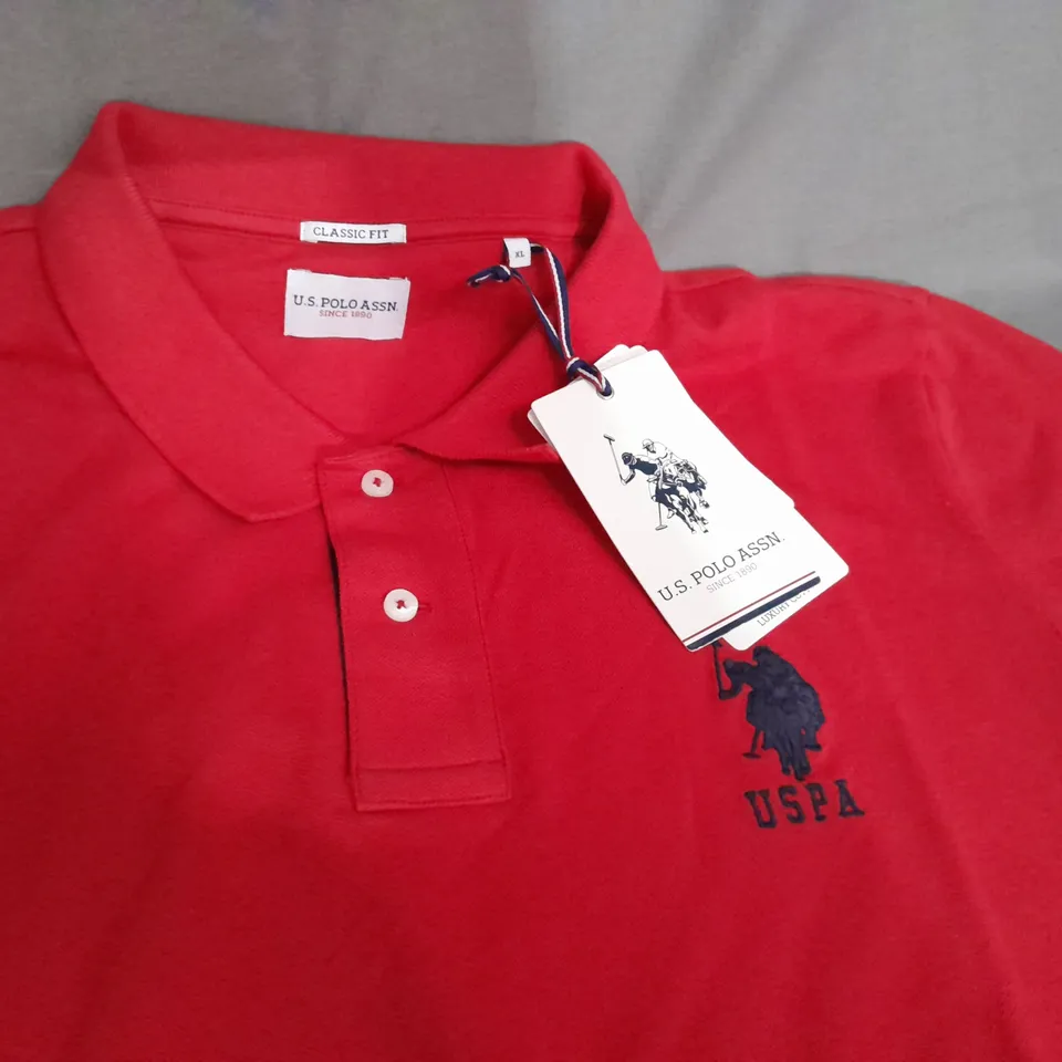 US POLO ASSN RED POLO TSHIRT SIZE XL