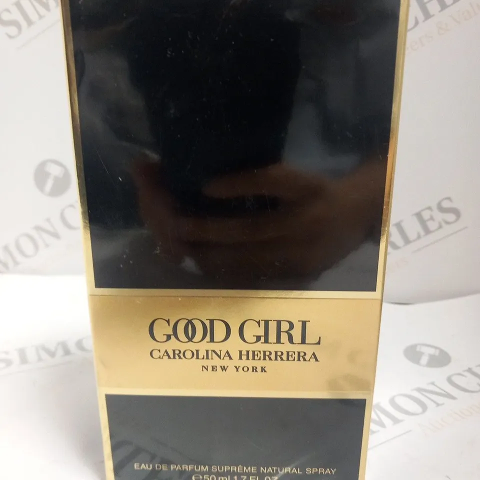 BOXED AND SEALED GOOD GIRL CAROILNA HERRERA NEW YORK EAU DE PARFUM SUPREME NATURAL SPRAY 50ML