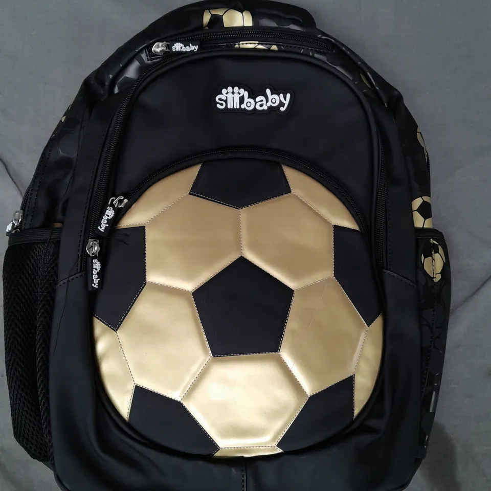 SIIBABY FOOTBALL DESIGN BACKPACK IN BLACK/GOLD