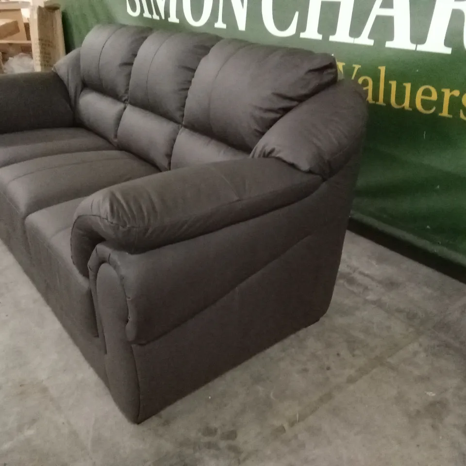 NAPLES ITALIAN LEATHER 3 SEATER SOFA - CHOCOLATE RRP £1349