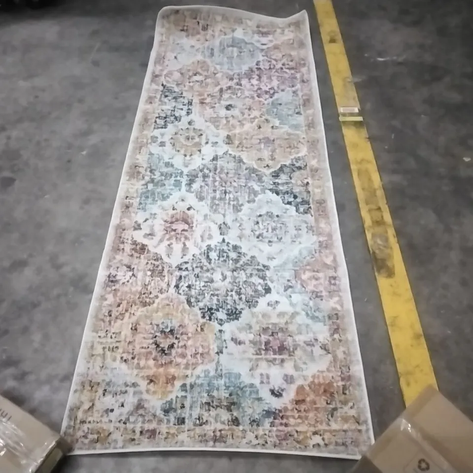 STERNE MACHINE WOVEN BEIGE,BLUE,ORANGE,PINK,TEAL,YELLOW AREA RUG APPROXIMATELY 80X220CM