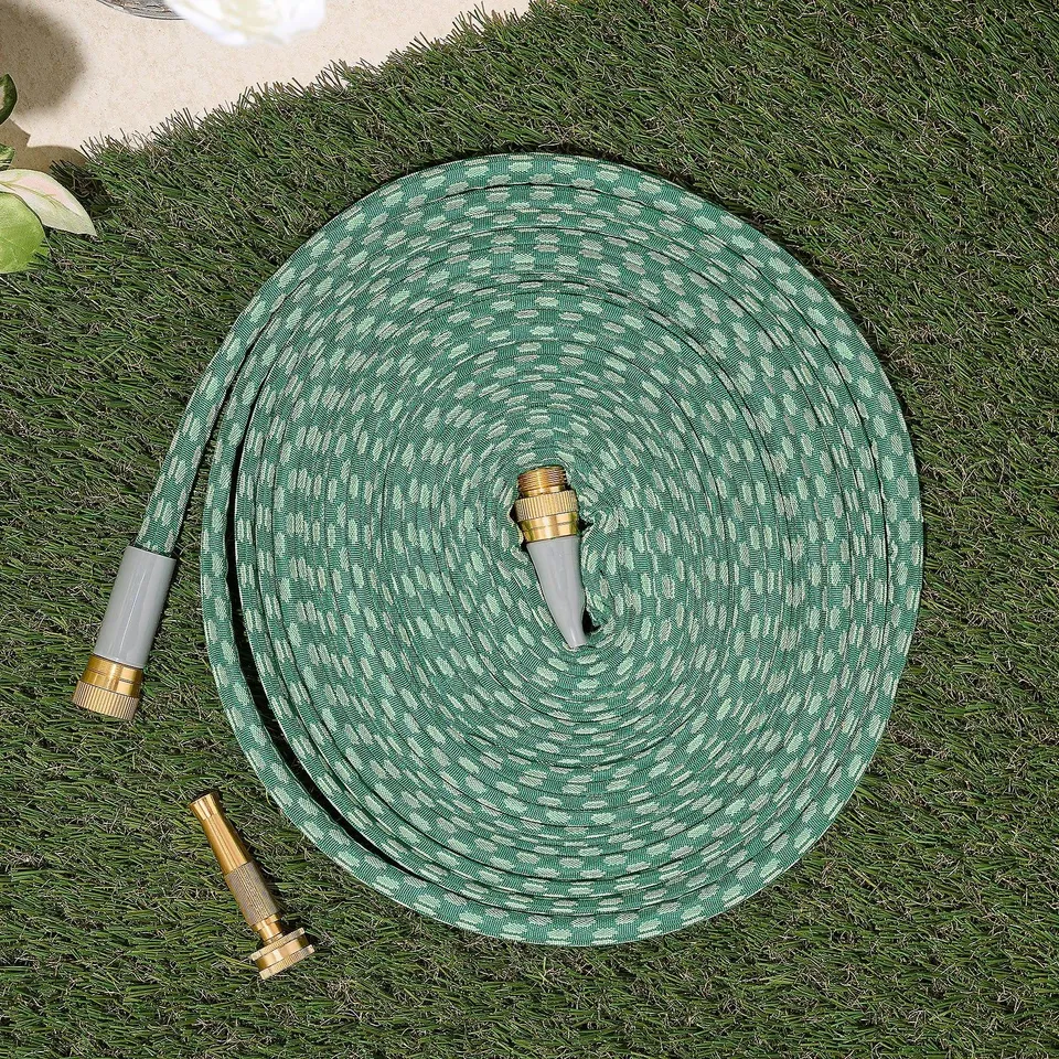BERNINI PATTERNED HYDROHOSE WITH QUICK CONNECTORS GREEN