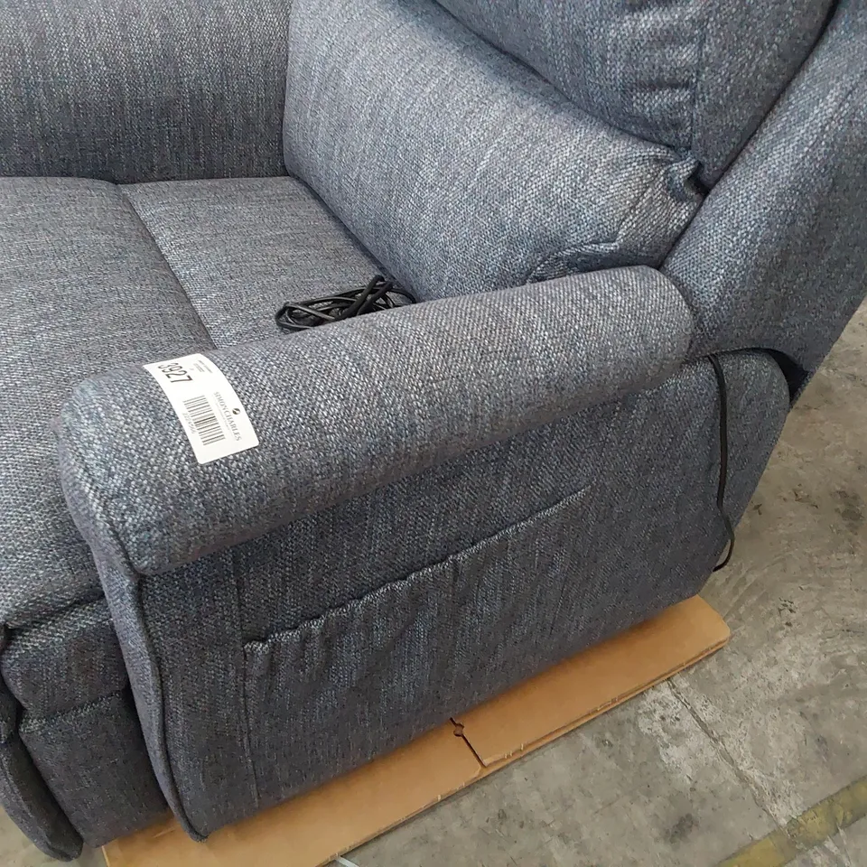 QUALITY BRITISH DESIGNER G PLAN NEWMARKET SMALL DUEL ELEVATE EASY CHAIR PIERO THUNDERSTORM FABRIC 