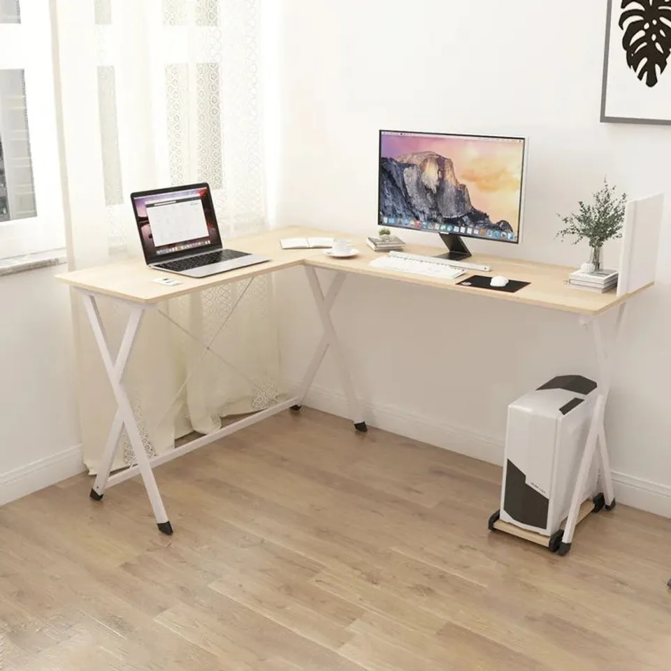 BOXED L-SHAPED COMPUTER DESK (1 BOX)