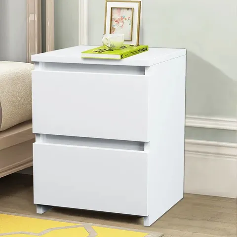 BOXED DELONDA 2 DRAWER 30CM W CHEST - WHITE (1 BOX)