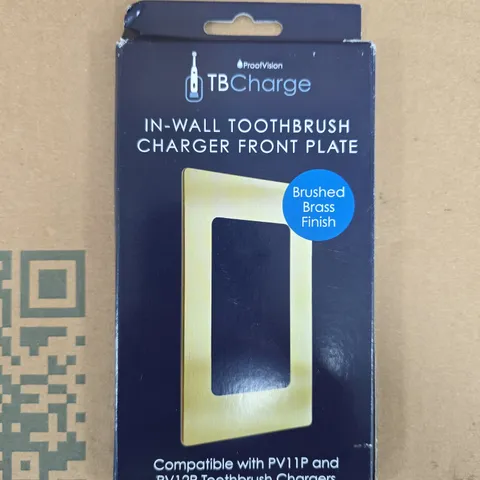 TBCHARGE IN-WALL TOOTHBRUSH CHARGER FRONT PLATE – BRUSHED BRASS FINISH 