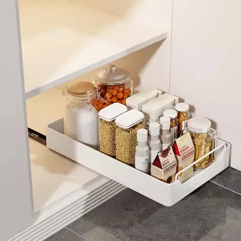 BOXED PULL OUT CABINET ORGANIZER FIXED WITH DAMPING GUIDE NOISELESS