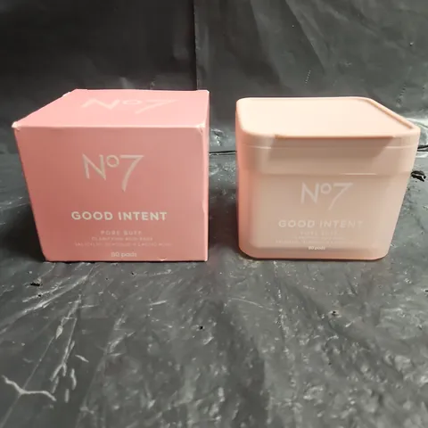 NO7 GOOD INTENT PORE BUFF CLARIFYING ACID PADS SKINCARE – 80 PADS, BOXED